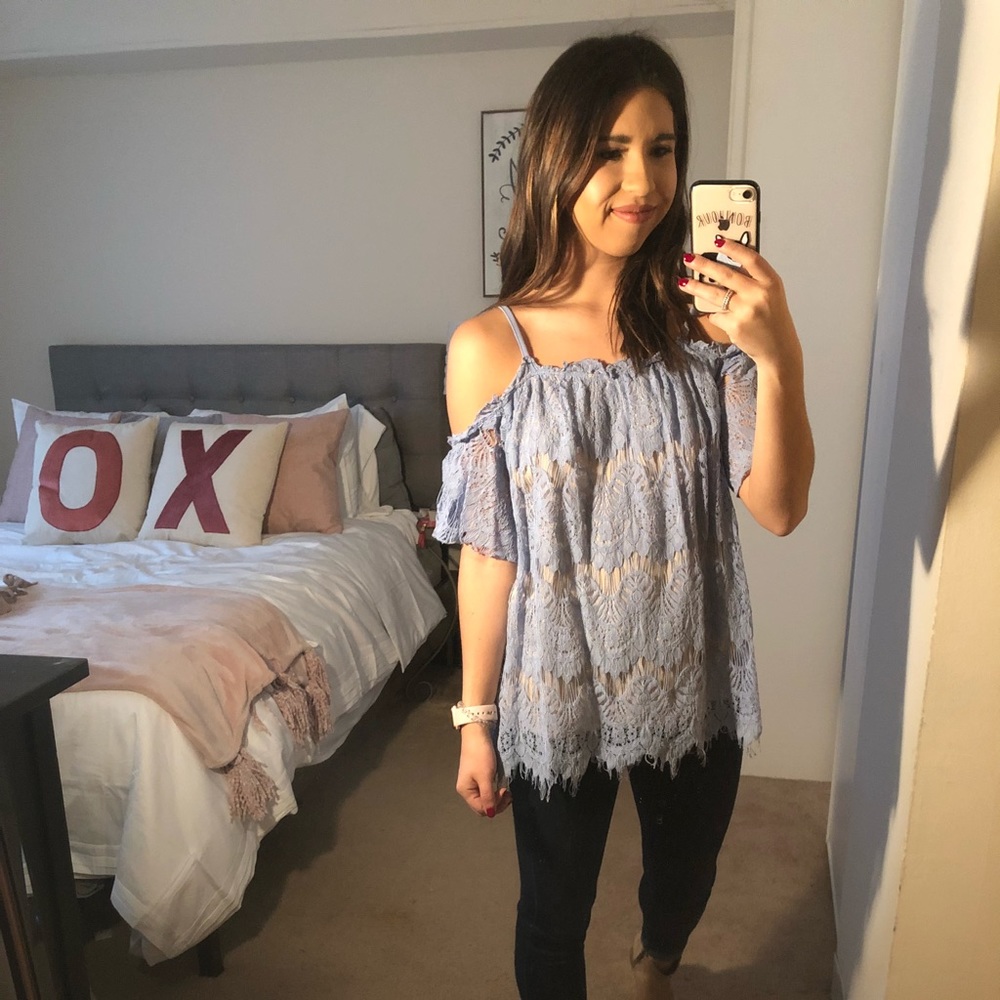 Lace off the shoulder top